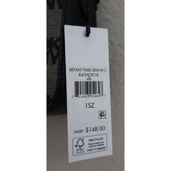 DKNY WMN's Demi Ivory/Black Logo Bryant Park w/Chain Shoulder Crossbody Bag - Picture 12 of 16